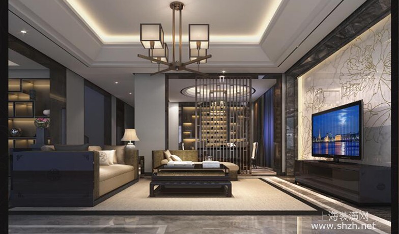 300平中式风格别墅客厅效果图欣赏