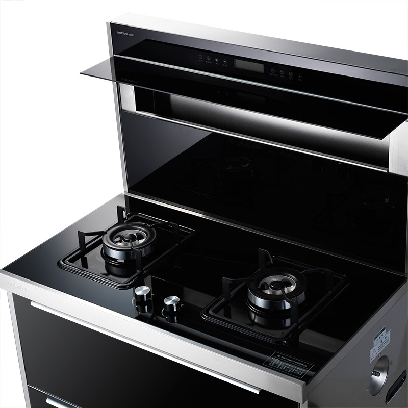 田(entive)jjz-f2cgwhf 侧吸下排集成灶 集油烟机燃气灶消毒柜一体式