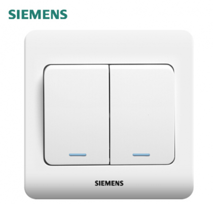 西门子（SIEMENS） 西门子开关插座面板远景系列雅白色二开双控双联双控带荧光