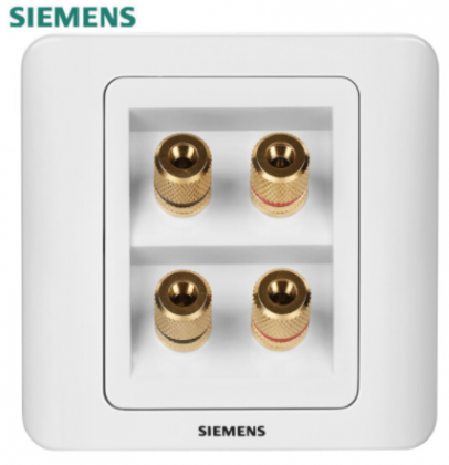 西门子（SIEMENS） 西门子开关插座面板 官方旗舰店 远景系列雅白音响音频插座 四位音响