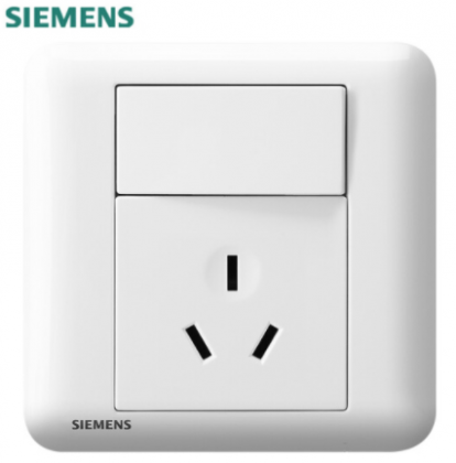 西门子（SIEMENS） 西门子开关插座面板 皓睿系列玉釉白插座 官方旗舰店 10A三孔带开关