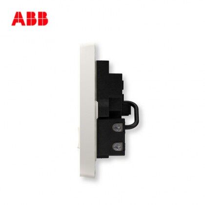 瑞士ABB 开关插座面板 轩致无框雅典白色五孔带开关插座套装3只装