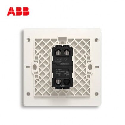 瑞士ABB 开关插座面板 轩致无框 雅典白色系列一开双控套装2只装