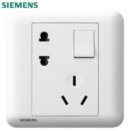 西门子（SIEMENS） 西门子开关插座面板 皓睿系列玉釉白插座 官方旗舰店 一开五孔