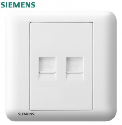 西门子（SIEMENS） 西门子开关插座面板 皓睿玉釉白弱电产品 二位电脑