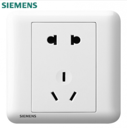 西门子（SIEMENS） 西门子开关插座面板 皓睿系列玉釉白插座 官方旗舰店 五孔二三插