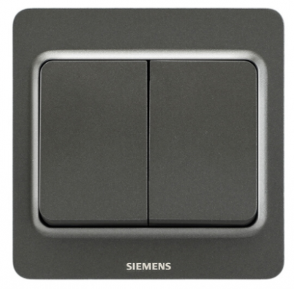 西门子（SIEMENS） 西门子开关插座 映彩系列灯墨黑色开关产品 二开多控（中途开关）