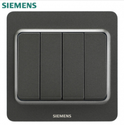 西门子（SIEMENS） 西门子开关插座 映彩系列灯墨黑色开关产品 四开单控