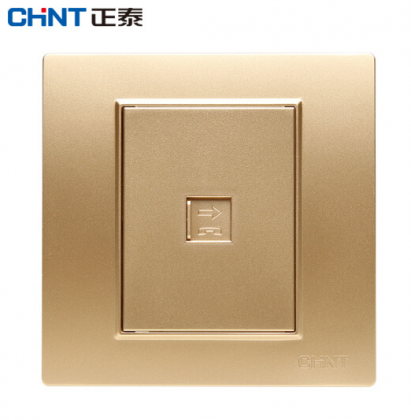 正泰（CHNT） 正泰电工 钢架墙壁开关插座面板 NEW7L香槟金色 单电话插座面板