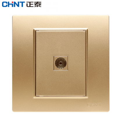 正泰（CHNT） 正泰电工 钢架墙壁开关插座面板 NEW7L香槟金色 有线电视插座面板