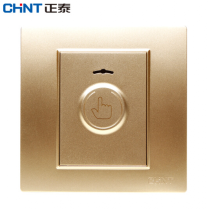正泰（CHNT） 正泰开关插座 7L香槟金触摸延时面板内嵌钢架开关插座面板
