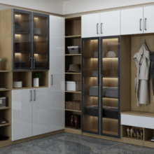 桔家衣柜全屋定制--北欧风整体板系列：木森活3