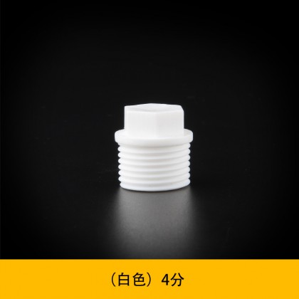 ppr外丝堵头外牙堵头塑料管堵管水管管件接头丝堵带皮圈4分