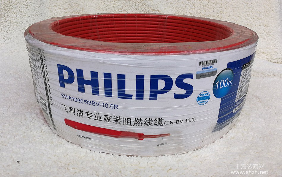 飞利浦电线电缆bvr10平方平方铜芯国标铜100米pe膜