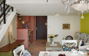 复式小户型26平 美式风格设计-完工效果图