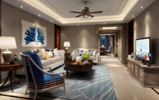 保利西岸美式装修设计-图片