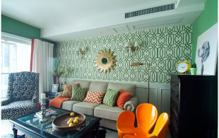 清新绿色充满活力89㎡现代美式-图片