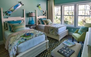 蓝色美式风格别墅装修设计-美式