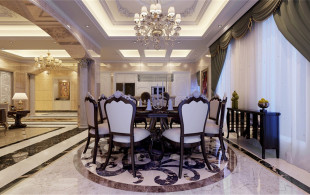 松江九龙仓别墅欧式古典风格设计-设计效果图