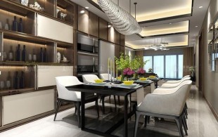 尚海郦景三房装修现代风格设计-效果图