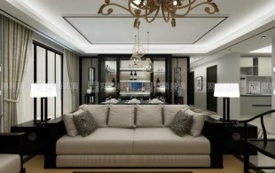 海富城市花园三房装修新中式风格设计-效果图