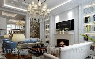 南郊中华园别墅装修欧式风格设计-效果图