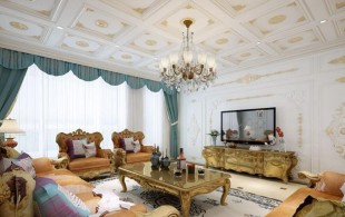 金地格林别墅装修法式风格设计参考-效果图