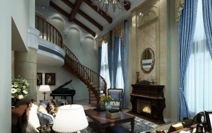 御涛园别墅装修美式风格设计参考方案-效果图