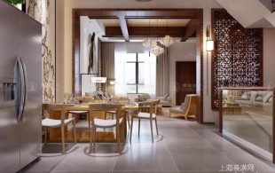 华贸东滩174平别墅装修新中式设计-效果图