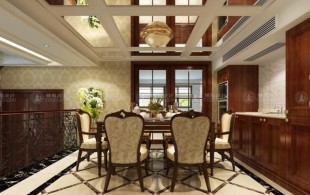 徐汇新城别墅装修美式风格设计-效果图