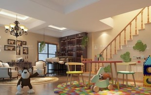 华贸东滩260平别墅装修现代风格-效果图