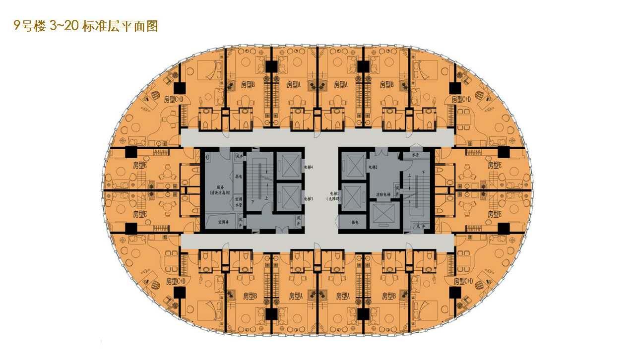 酒店公寓9号楼3--20-完工效果图