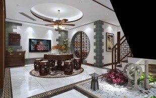 佳信都市花园 240㎡ 新中式 复式-效果图