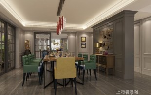 海富花园238㎡大平层美式工业风装修-效果图