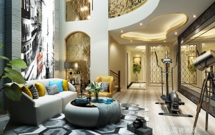 红醍半岛400㎡联排别墅欧式装修-效果图