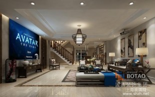 香格丽花园别墅现代中式-完工效果图