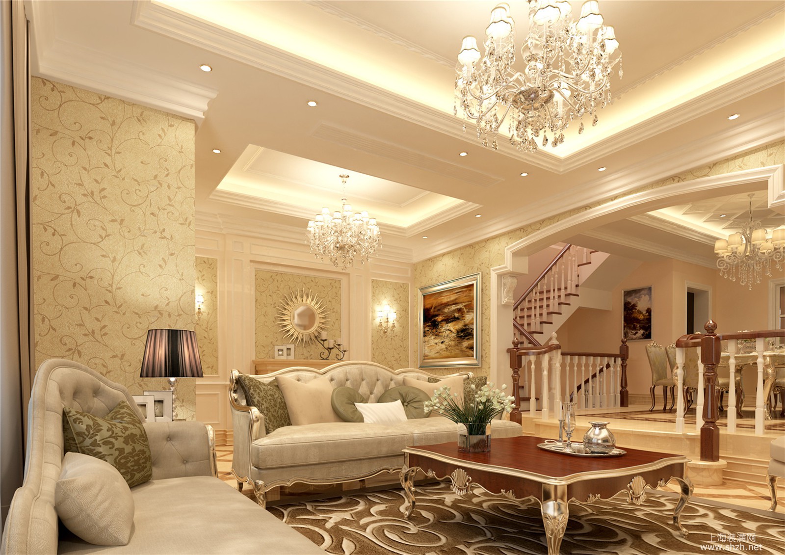 莫奈庄园180号别墅装修设计方案-效果图-上海腾龙设计装潢工程有限