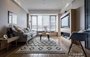 70㎡简约小资，自然的木质，电视墙好大方！-效果图