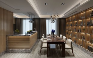 青浦泷湾苑别墅装修现代风格设计-设计效果图