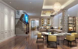 华贸东滩250平联排别墅装修设计-设计效果图