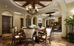 紫都晶苑400平独栋别墅装修美式风格设计-效果图