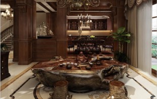 松江佘山银湖380平独栋别墅设计-设计效果图