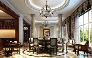 万科翡翠滨江480平别墅项目装修设计-设计效果图