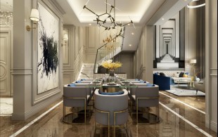 英庭名墅400平现代简欧风格设计-设计效果图