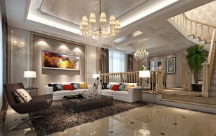 晶苑四季御庭320平别墅装修新古典风格设计-设计效果图