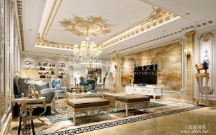 世茂滨江大平层装修设计案例-效果图