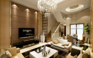 旭辉江湾墅别墅装修现代风格设计-设计效果图