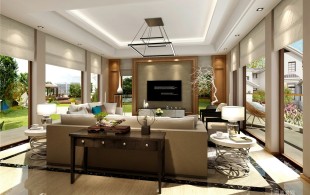 春江美庐别墅项目装修新中式风格设计-设计效果图