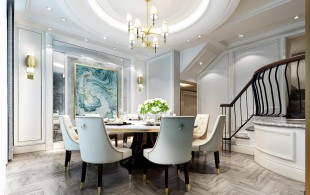 上海观庭别墅简欧风格设计-效果图