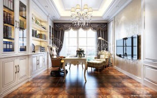 虹山半岛400平别墅欧式古典风格设计！-效果图